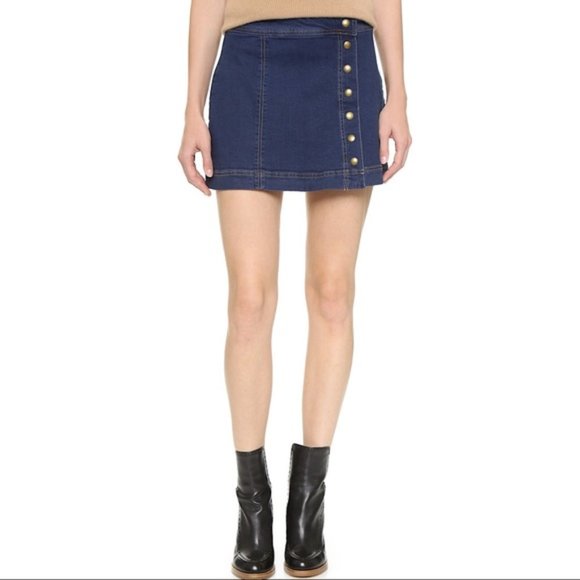 Free People Dresses & Skirts - Free People Keep On Rocking Denim Mini Skirt Sz 6